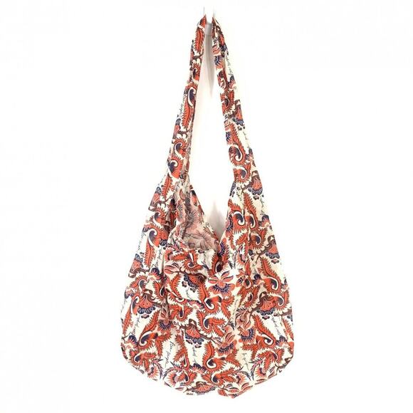 Free People Reusable Tote Crossbody Cloth Bag Sling Boho Shopping Market Paisley - Picture 1 of 7